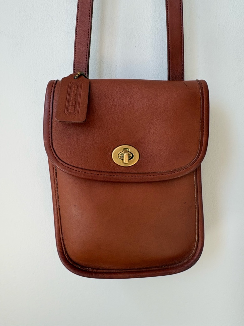 Vintage Coach Sidepack British Tan #9978